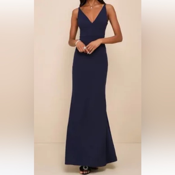 Maggie London navy blue Sleeveless formal Dress size 10 NWT - Picture 1 of 8